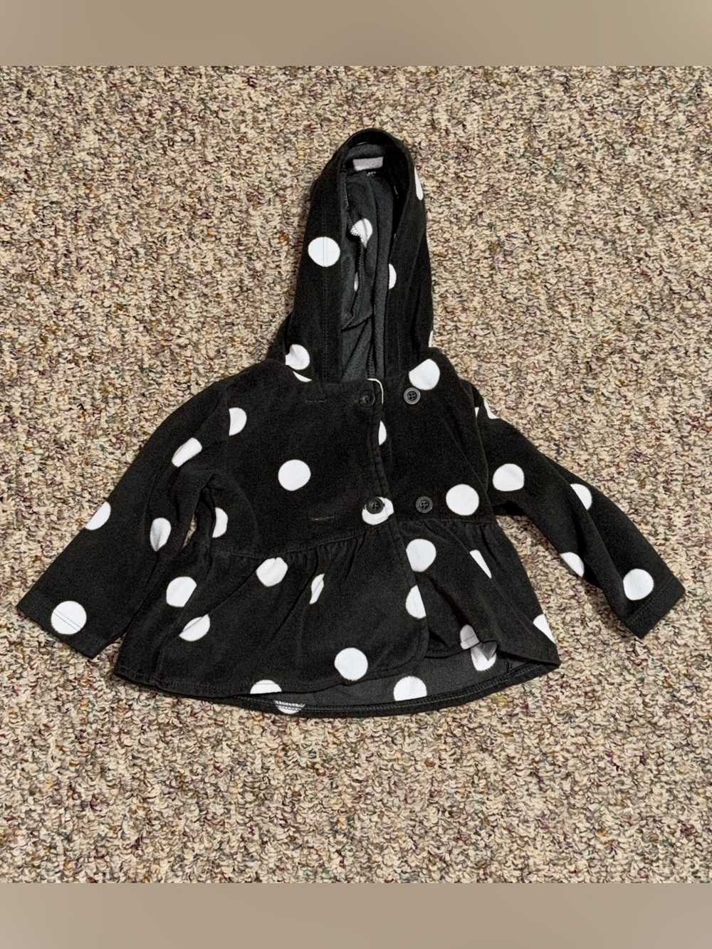 Girls toddler size 18 month coat jacket Carter's Polka Dot Hooded Pea Coat
